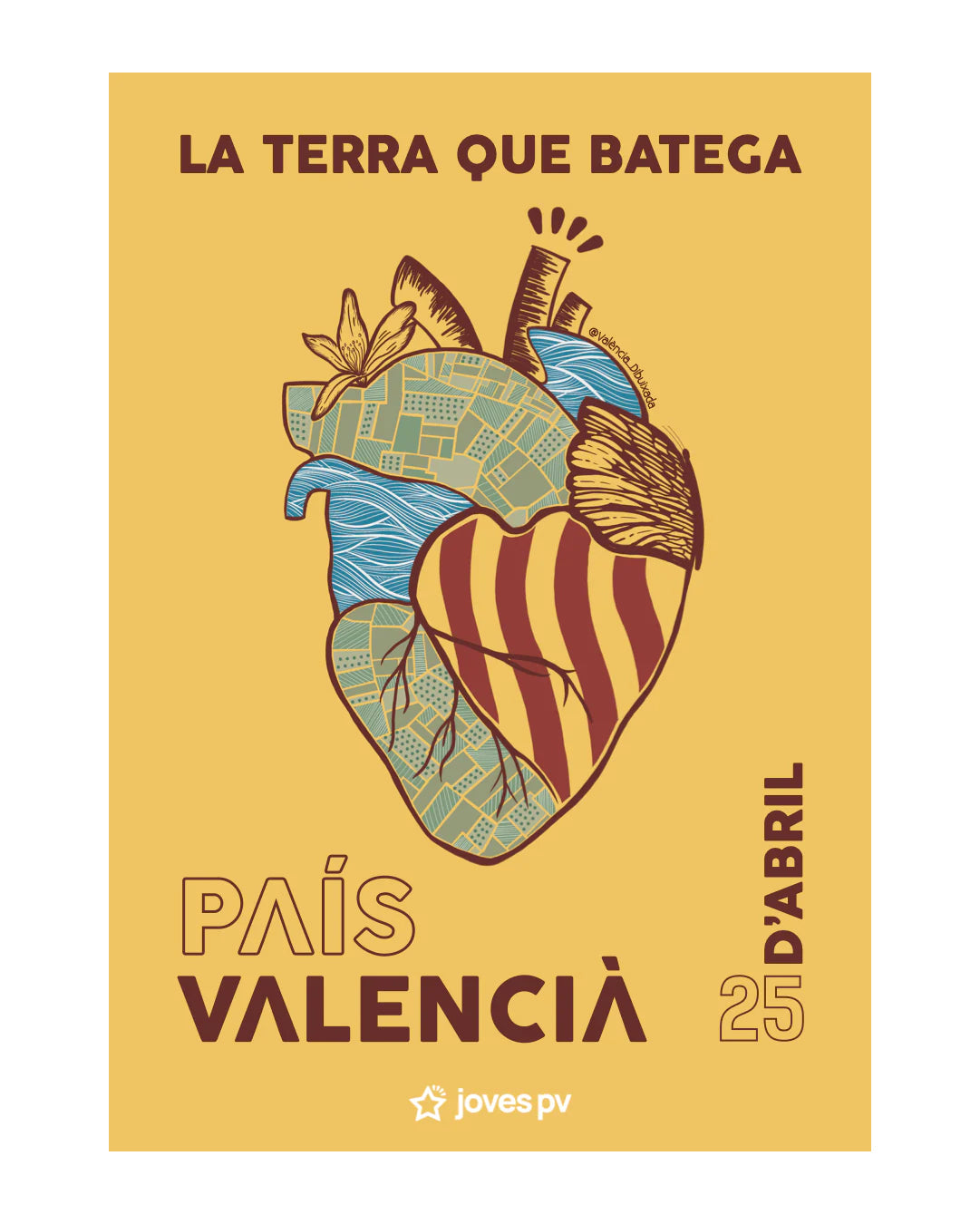 Làmina "La Terra Que Batega" per a la Diada del País Valencià 25 d'abril 2022