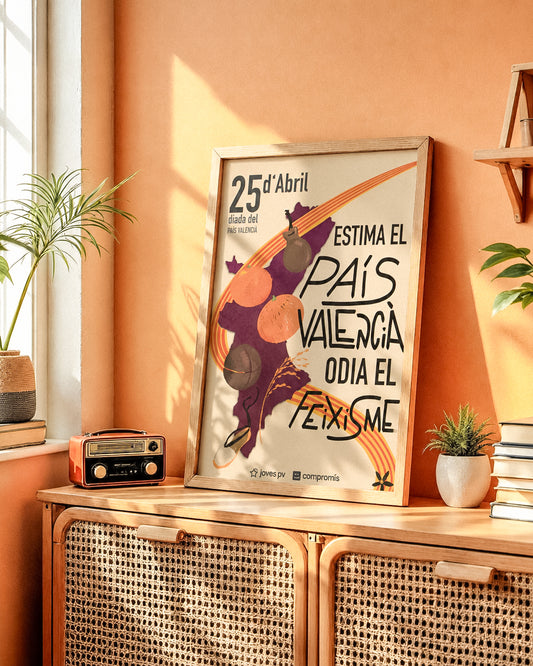 Làmina "Estima el País Valencià" per a la Diada del País Valencià 25 d'abril 2024