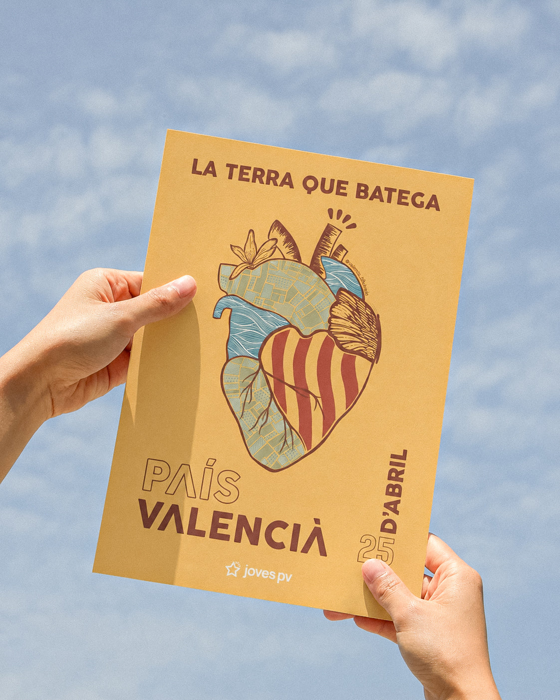 Làmina "La Terra Que Batega" per a la Diada del País Valencià 25 d'abril 2022